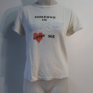 NWT Womens Re/Done (Item-410) Wht Graphic Someone In Paradise Love Me T-Shirt M